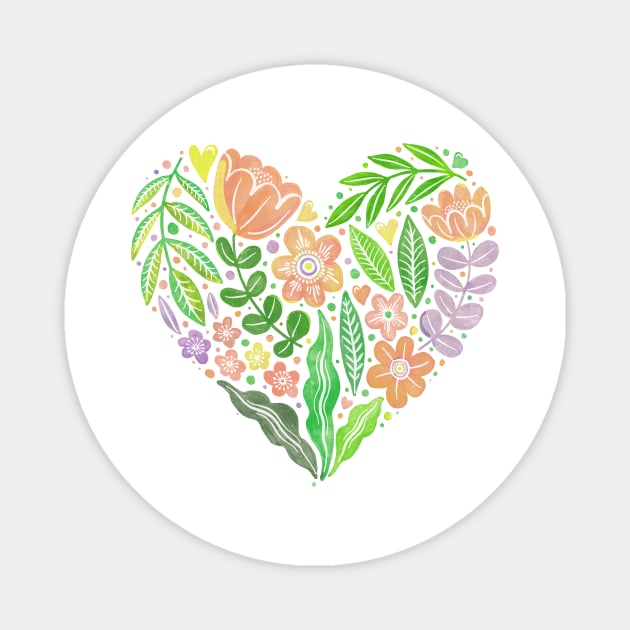 Botanical Heart Spring Magnet by Rebelform